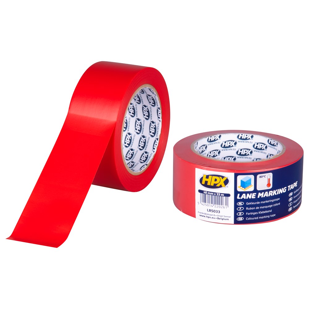 HPX zelfklevende markeringstape rood 48mm 33meter (1)