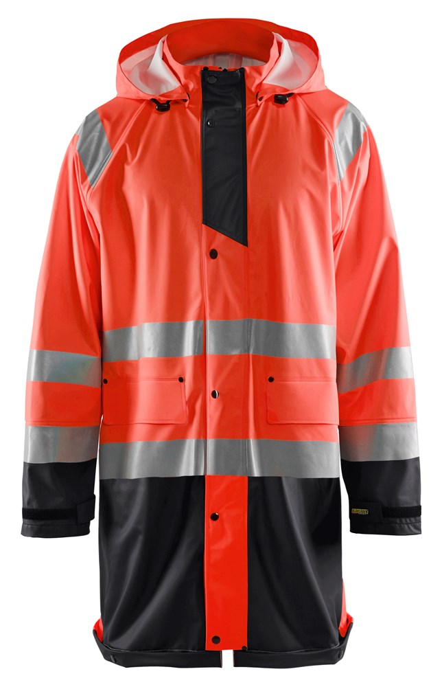 Blaklader regenjas Hi Vis 4324 5599 fluor rood zwart mt L Polvo bv