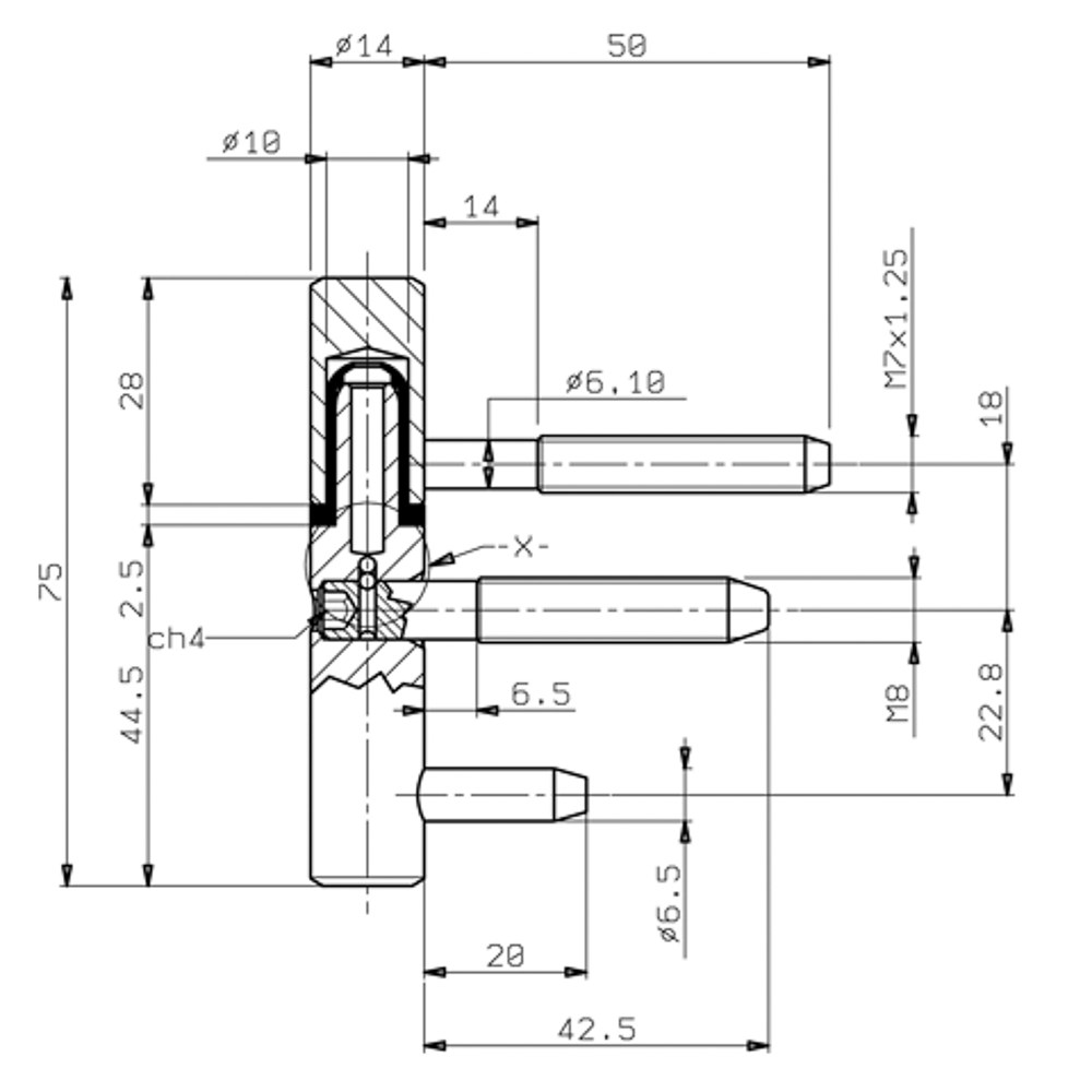 Afbeelding voor inboorpaumelle HKN vernikkeld 75x14mm-M 7 HKN