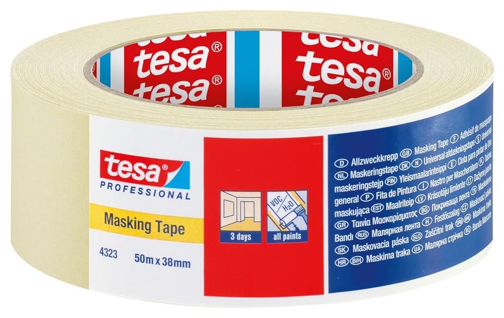 Tesa 4323 Afplaktape Beige - 50 m x 38 mm