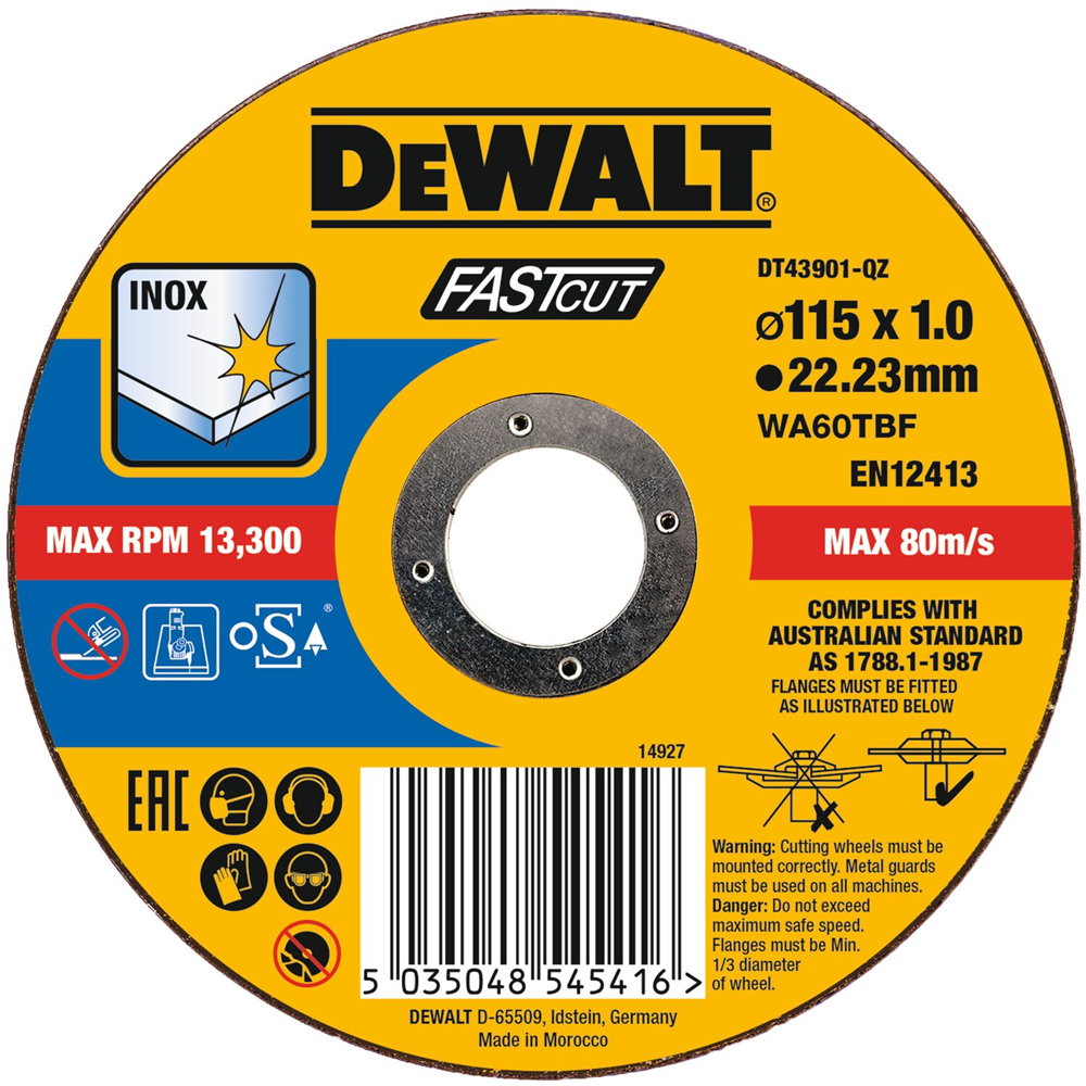 DeWalt DT43901-QZ 115 x 1mm Inox Cutting Disc