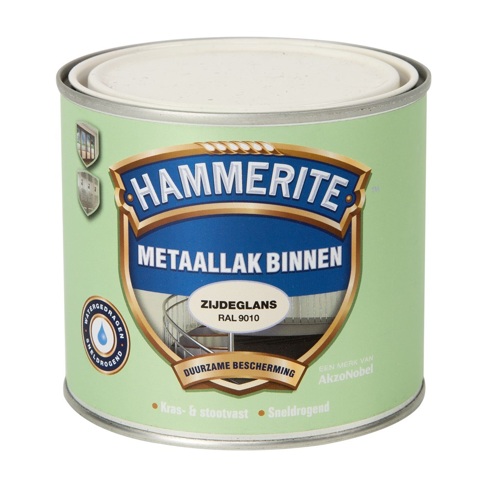 Hammerite metaallak zijdeglans RAL9010 500 milliliter (1)