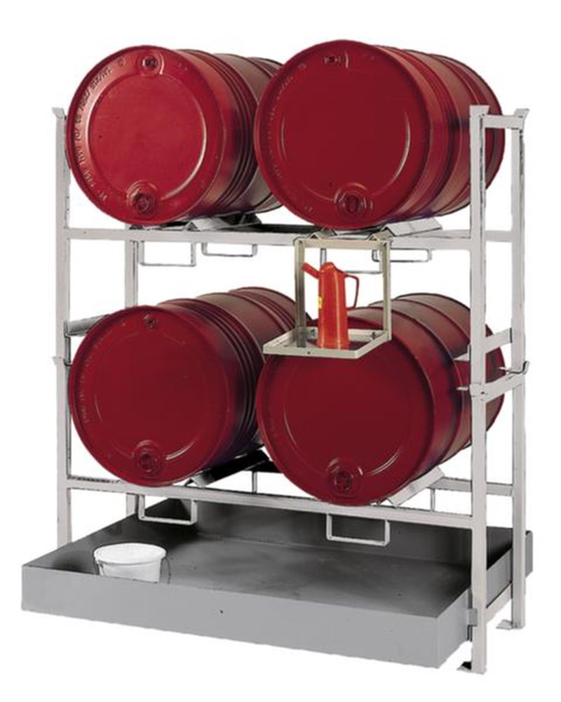 stelling, staal, onderdak, milieuonvriendelijke, brandbare stoffen, 4x200 l vat, 1580 mm, 1390 mm, 1200 mm, 205 l, 2 stuks, ja, nee, verzinkt, verzinkt, 145 kg, 1 st i0000098349.jpg