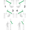 Draairichtingen iconen voor verpakkingsetiket