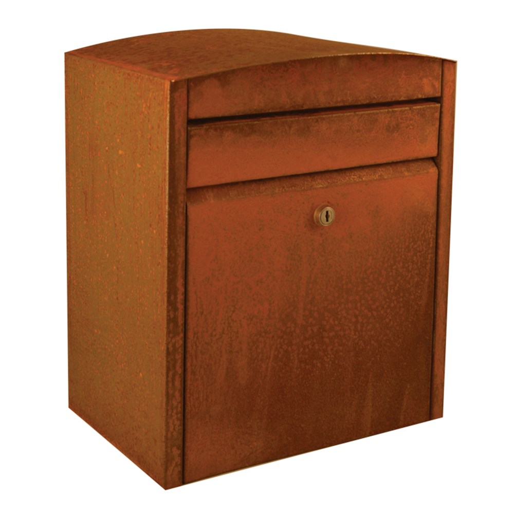 Hobart Wijzer lenen Postkast Stoer cortenstaal (roest) hxbxd=430x350x220 | Polvo bv
