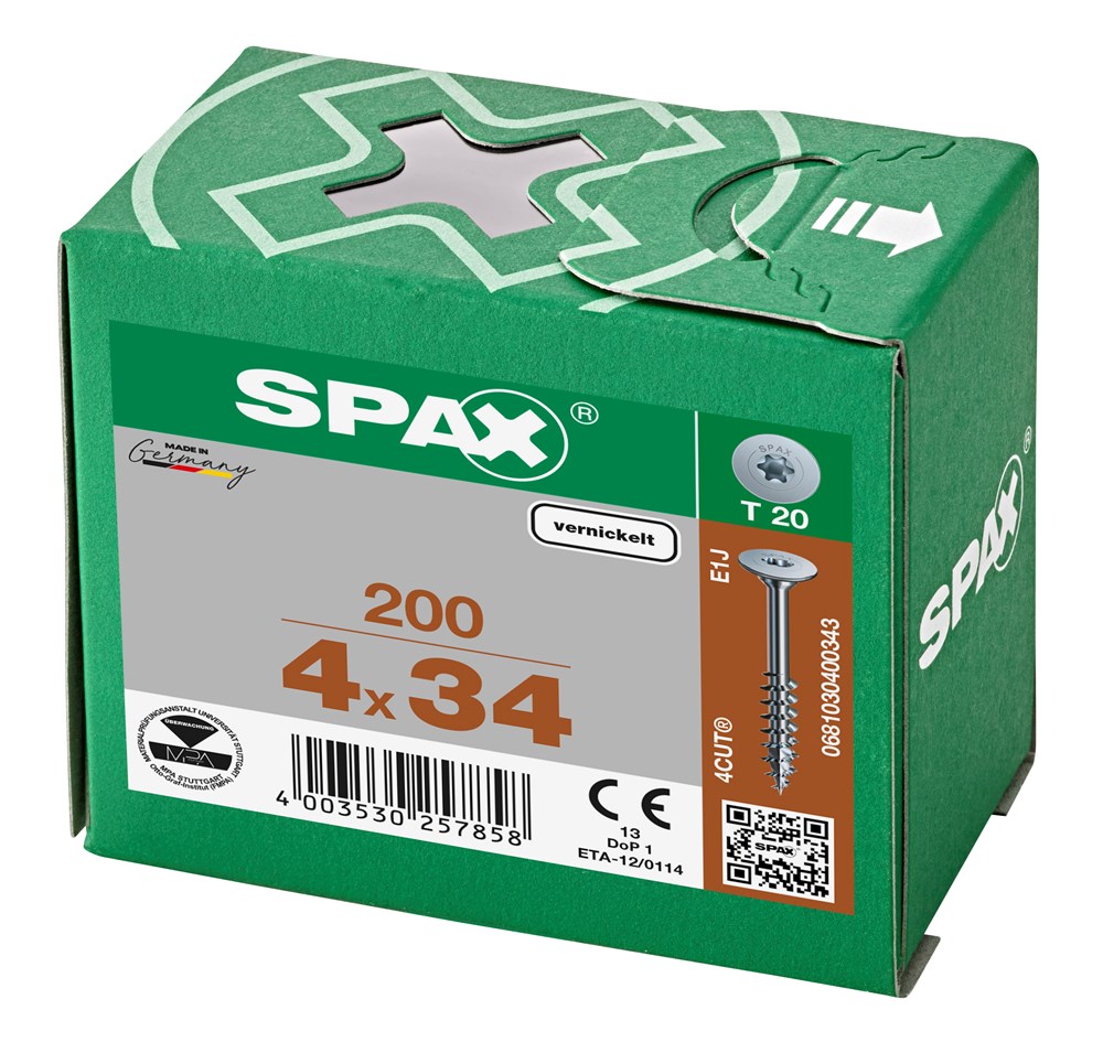 corpusschroef vernikkeld spax-5 corpusschroef vernikkeld spax-5