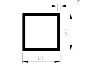 776243998 Vierkante buis aluminium 776243998 Vierkante buis aluminium