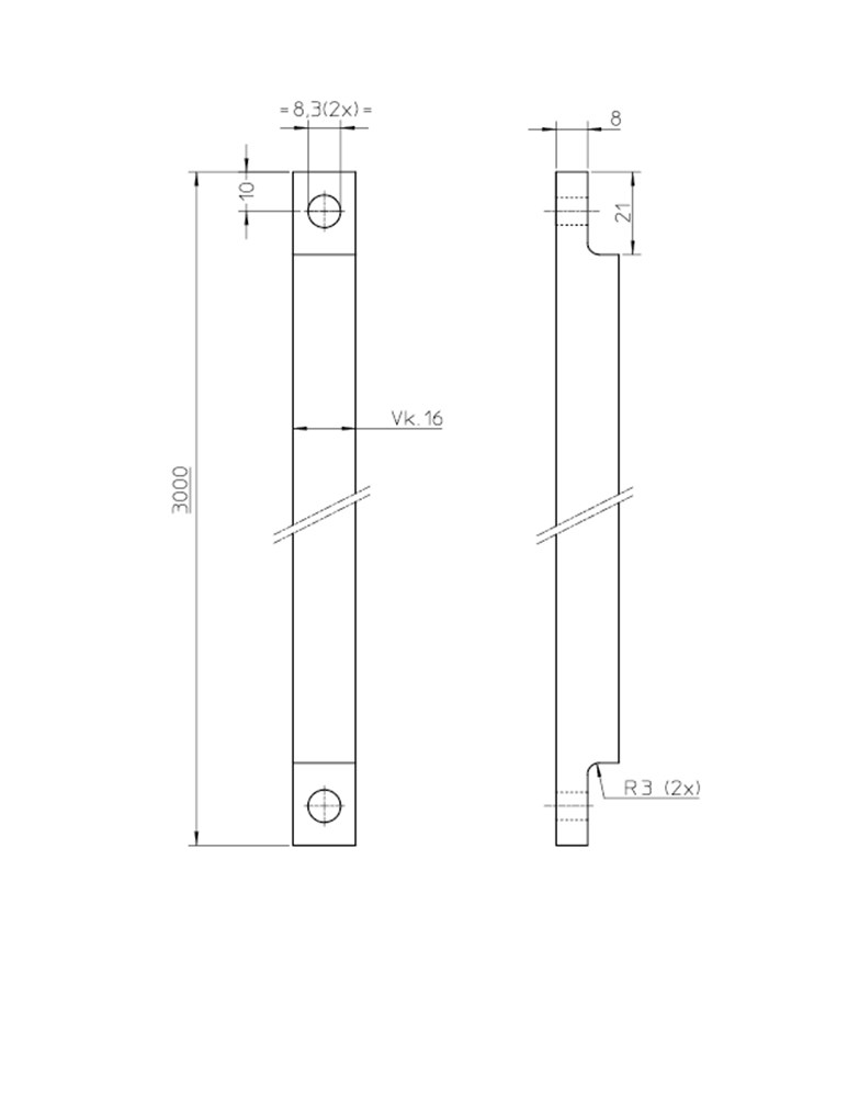 Afbeelding voor Staaf 16-300cm bulk per 3 Staven vierkant 16mm 16-300 cm