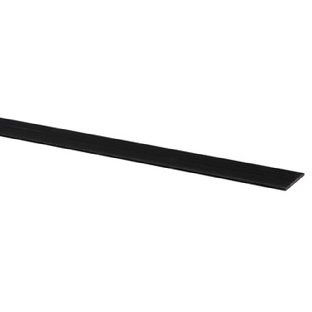 Transformator neerhalen Winderig Plat kunststof profiel zwart 40x2mm (300cm) | Polvo bv