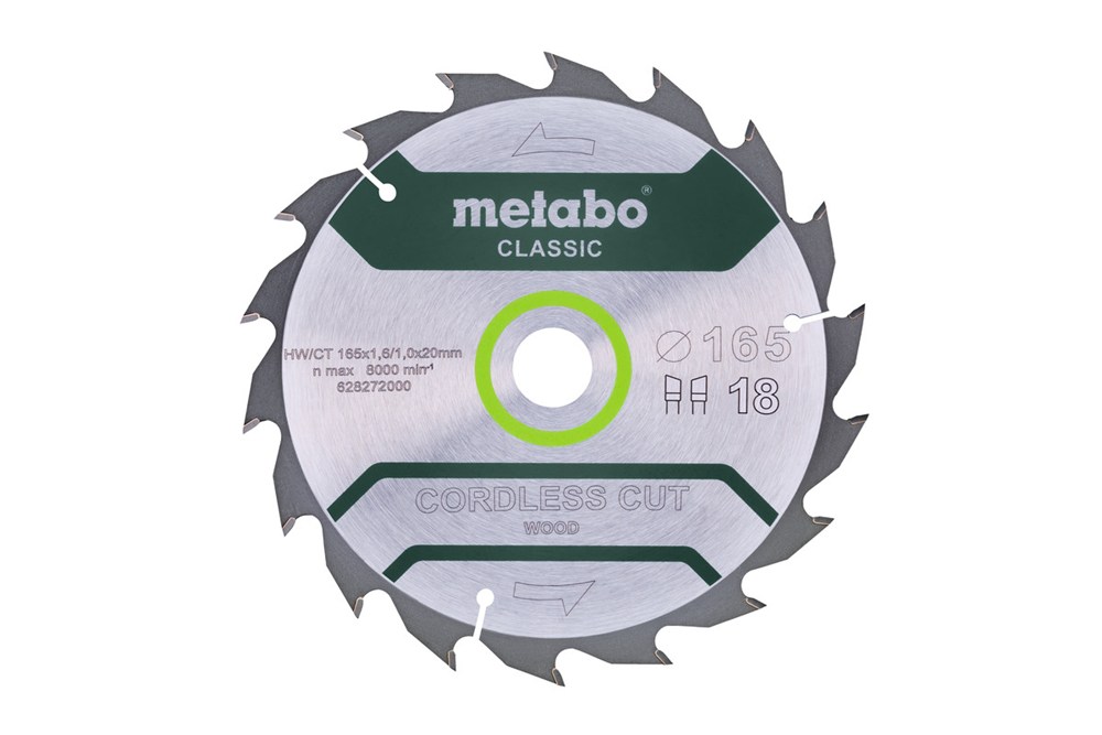 Afbeelding voor Metabo cirkelzaagblad HW/CT 165x20 18 WZ