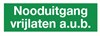 Pictogram nooduitgang vrijlaten a.u.b.