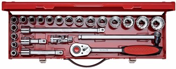 Dopsleutelset 1/2" 24-delig Dopsleutelset 1/2" 24-delig
