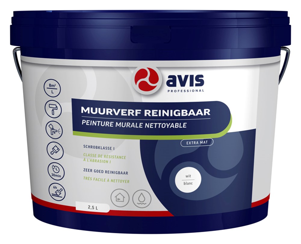 Avis muurverf reinigbaar wit extra mat (2)