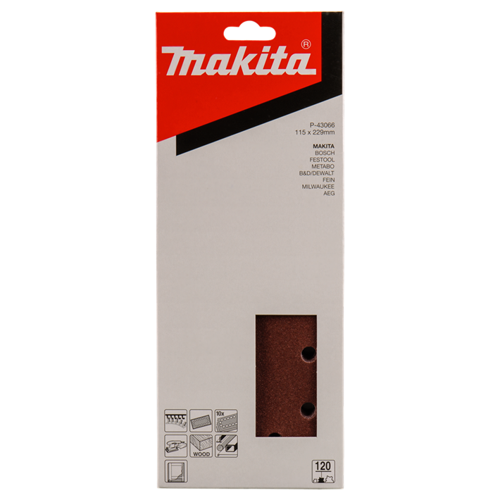 Afbeelding Makita schuurvel k120 115x228 red v. P-43066