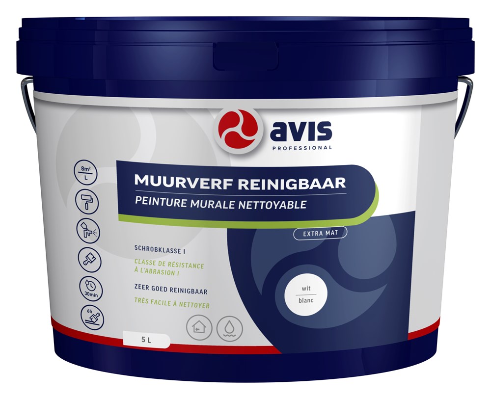 Avis muurverf reinigbaar wit extra mat (3)