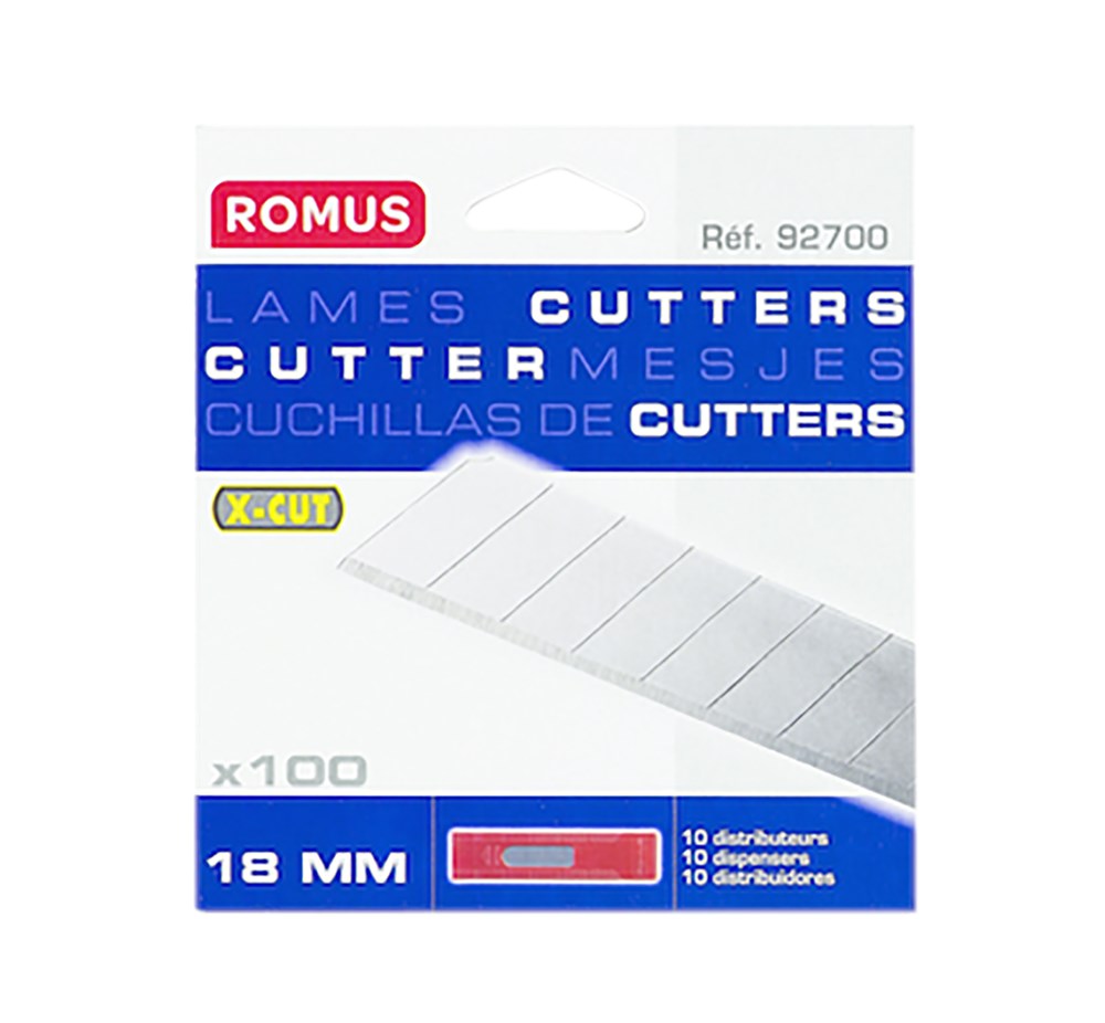 ROMUS R92700 LAME CUTTER 18MM X-CUT (10x10PAK)