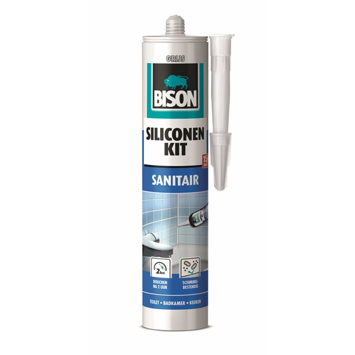 1491322 Bison Silicone Sealant Grey Cartridge 300 ml NL