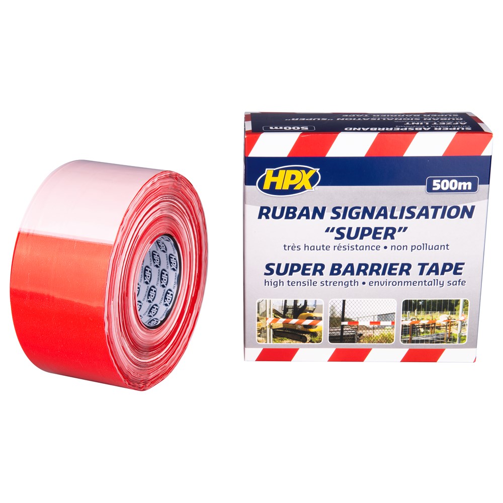 HPX super afzetlint wit/rood 80mm rol 500 meter (1)