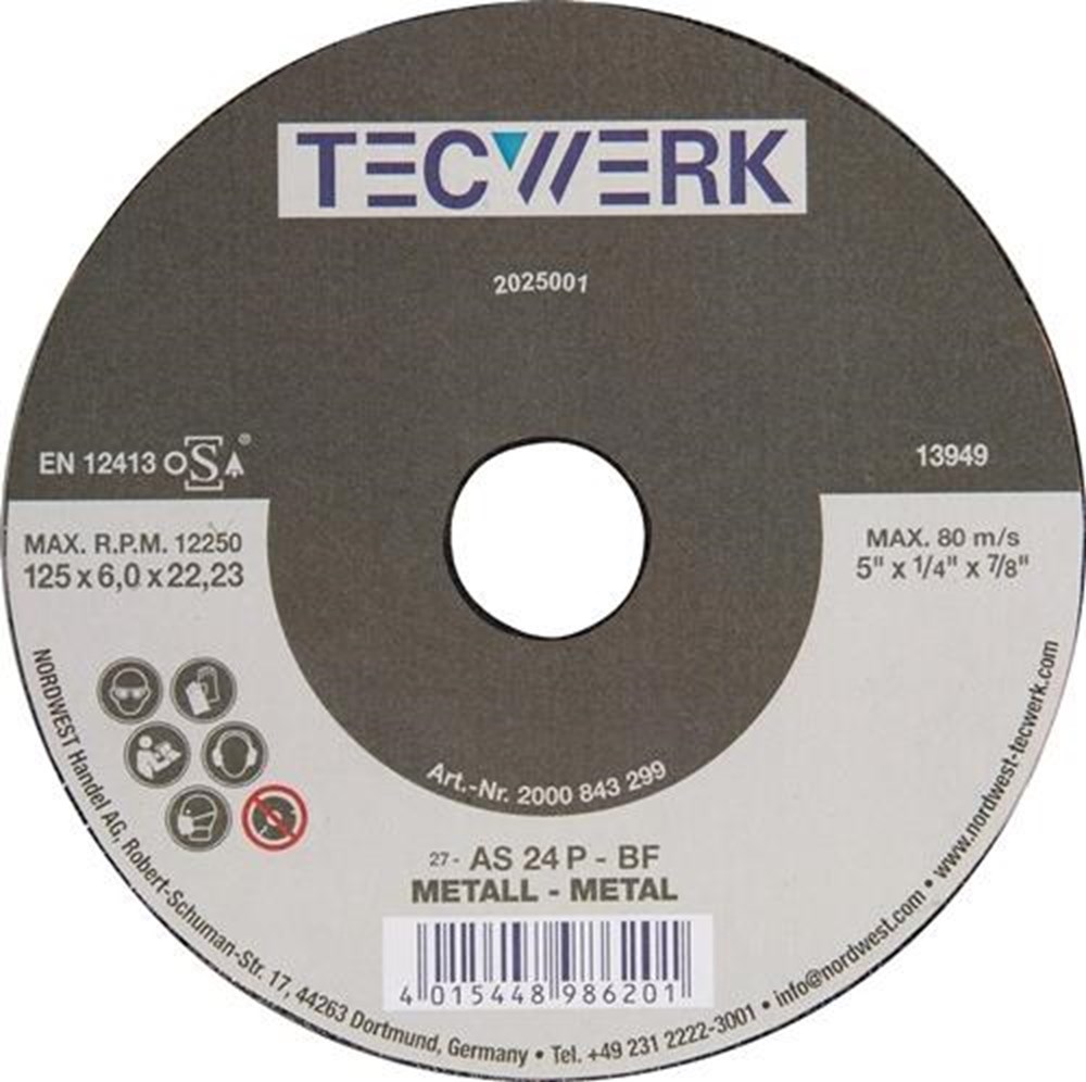 Afbeelding voor Afbraamschijf metaal 125x6.0