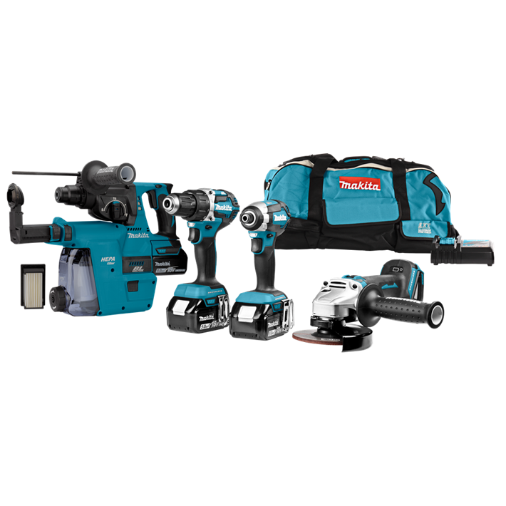 Afbeelding Makita 18 v combiset voor allround boor-, schroef- en slijpwerk DLX4103W