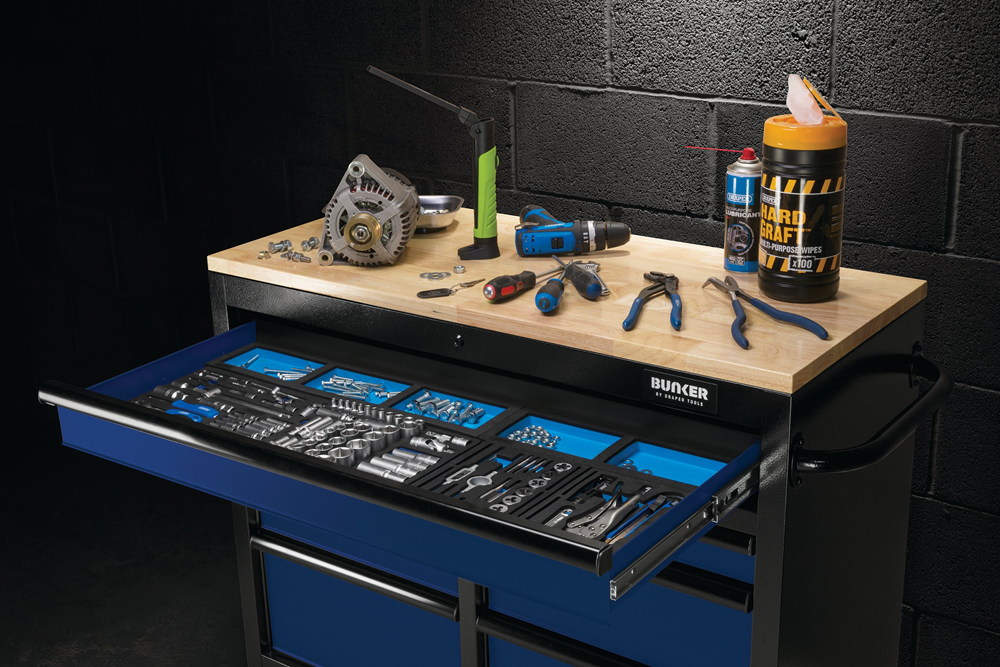 Bunker Workbench Roller Tool Cabinet (7 Drawers 41" Blue)