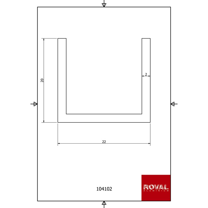 Afbeelding Roval Aluminium u-profiel