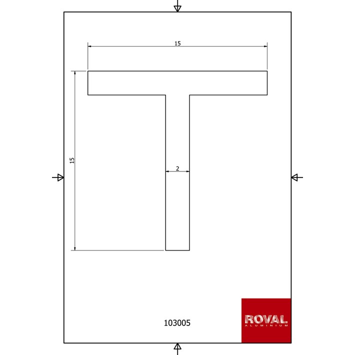 Afbeelding Roval Aluminium t-profiel