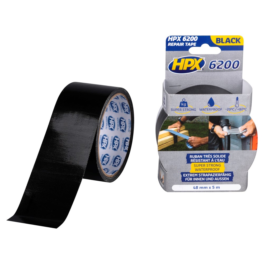 HPX tape 6200 repair zwart CS5005 48mm rol 5 meter (1)