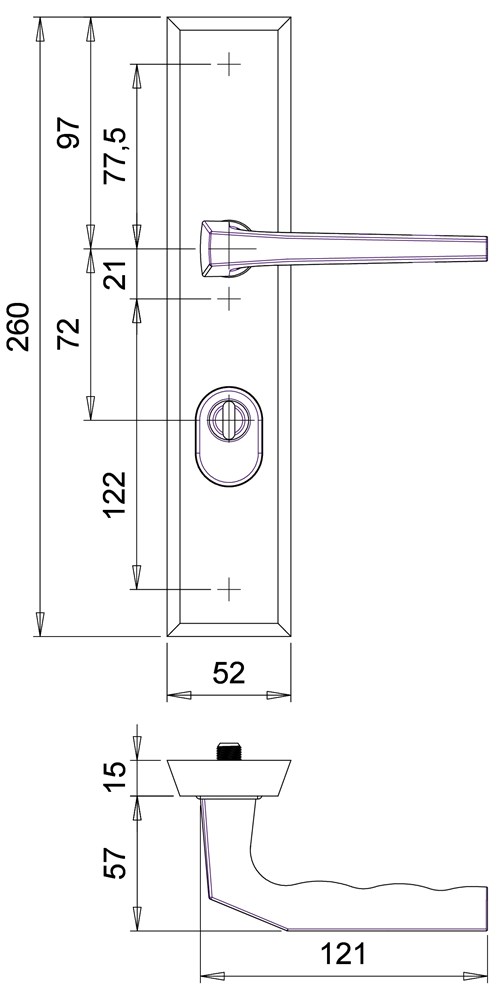 Dieckmann beslag SKG*** kruk/kruk F1 PC 72mm D7013XXL