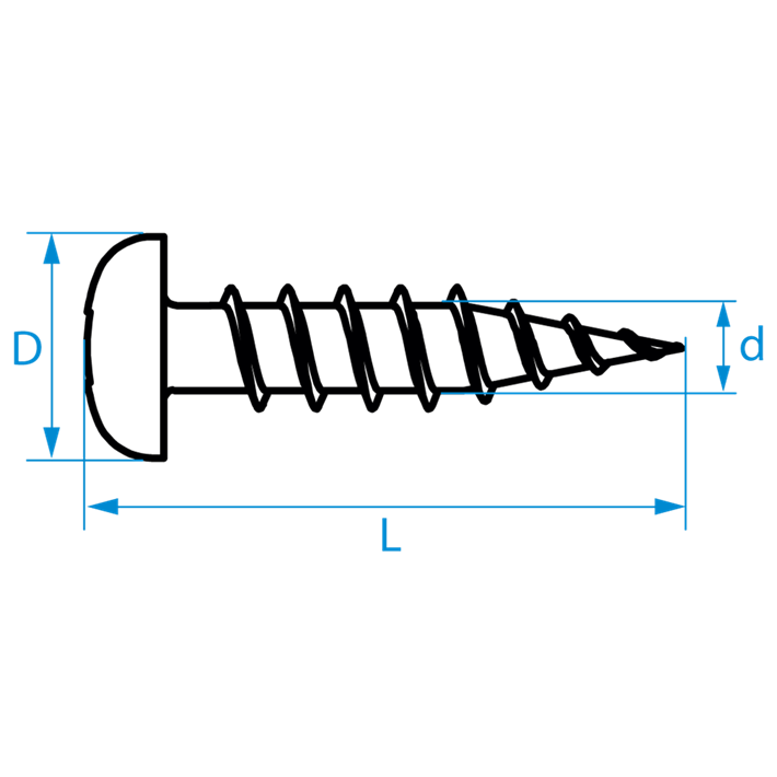 Zelftappende schroeven panhead tekening | Selftapping screws panhead drawing | Blechschrauben Zylinderkopf Zeichnung | Vis autoradeuses tête cylindrique plan