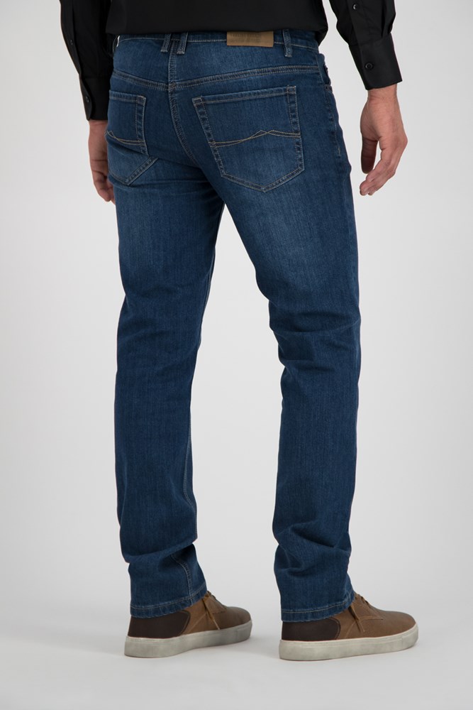 Disciplinair geschiedenis supermarkt 247 Jeans spijkerbroek Palm S04 medium blauw mt W42-L34 Modern fit, sand  blasted stretch denim, 5 zakken en rits | Polvo bv