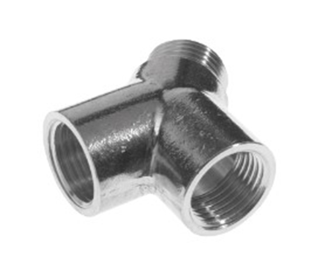 Y-stuk binnen/buiten/binnen, messing