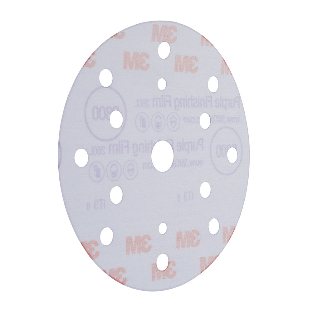3M Hookit Purple Finish Film Schuurschijf 260L+ 150mm 15 Gaten (6)