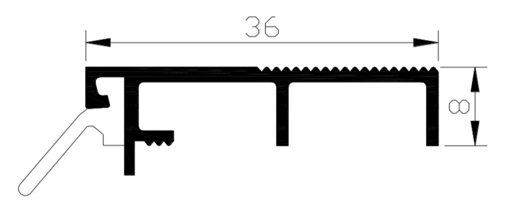 Afbeelding voor slijtdorpelprofiel 3 meter type 806N.AR 806N.AR