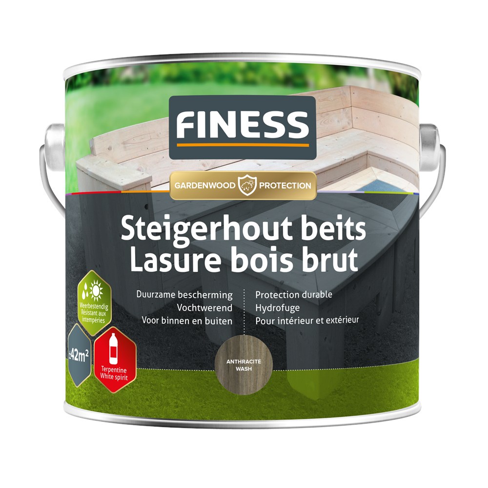 STEIGERHOUTBEITS 2,5 LTR ANTRACIET/GRIJS