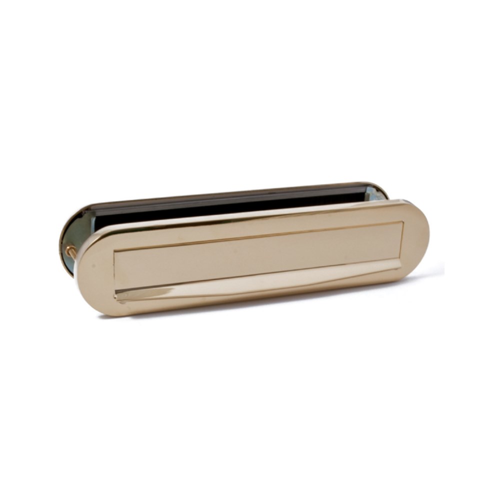 Briefplaat met valklep, messing