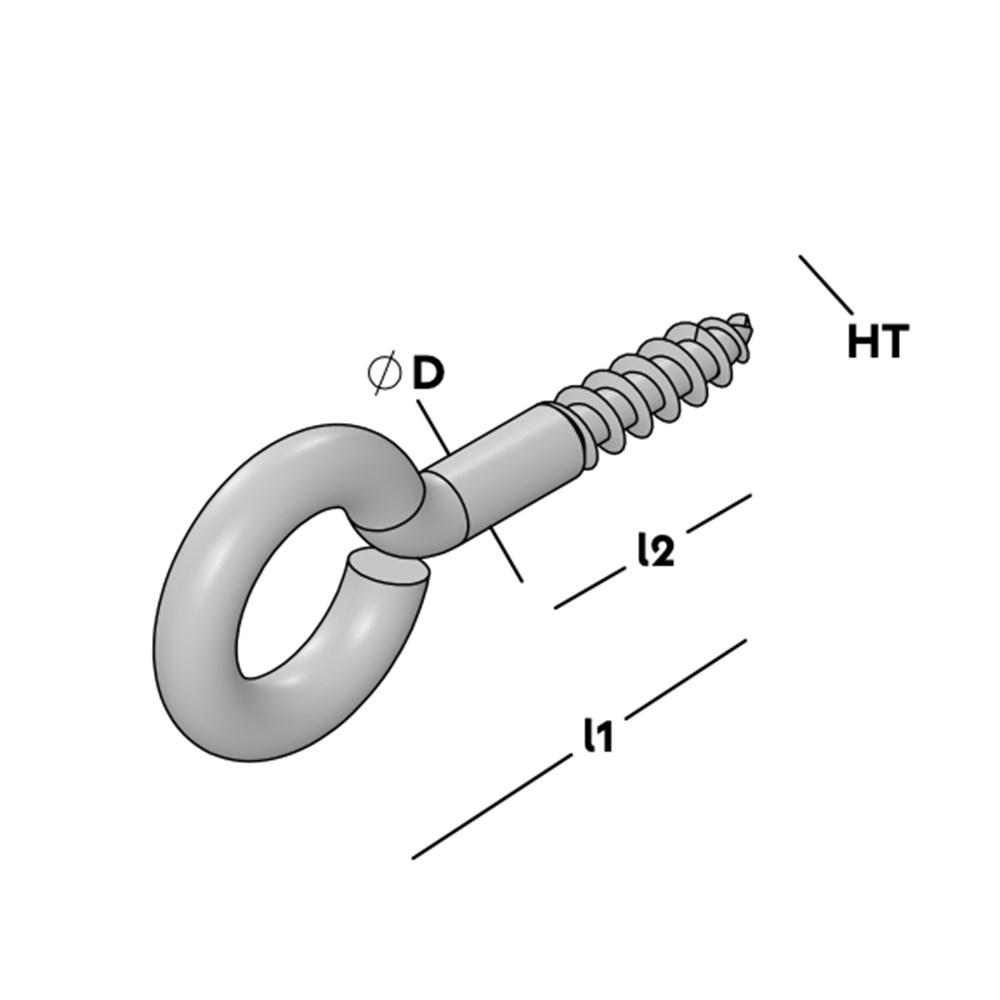 schroefoog zwaar houtdraad rvs a2-2 schroefoog zwaar houtdraad rvs a2-2