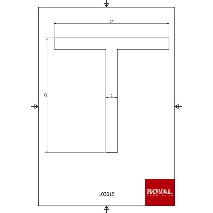 Afbeelding Roval Aluminium t-profiel