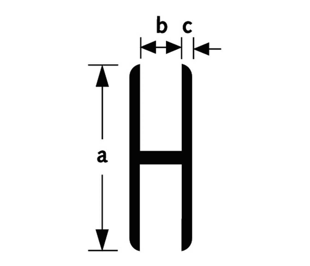 Afbeelding voor: H-profiel, aluminium