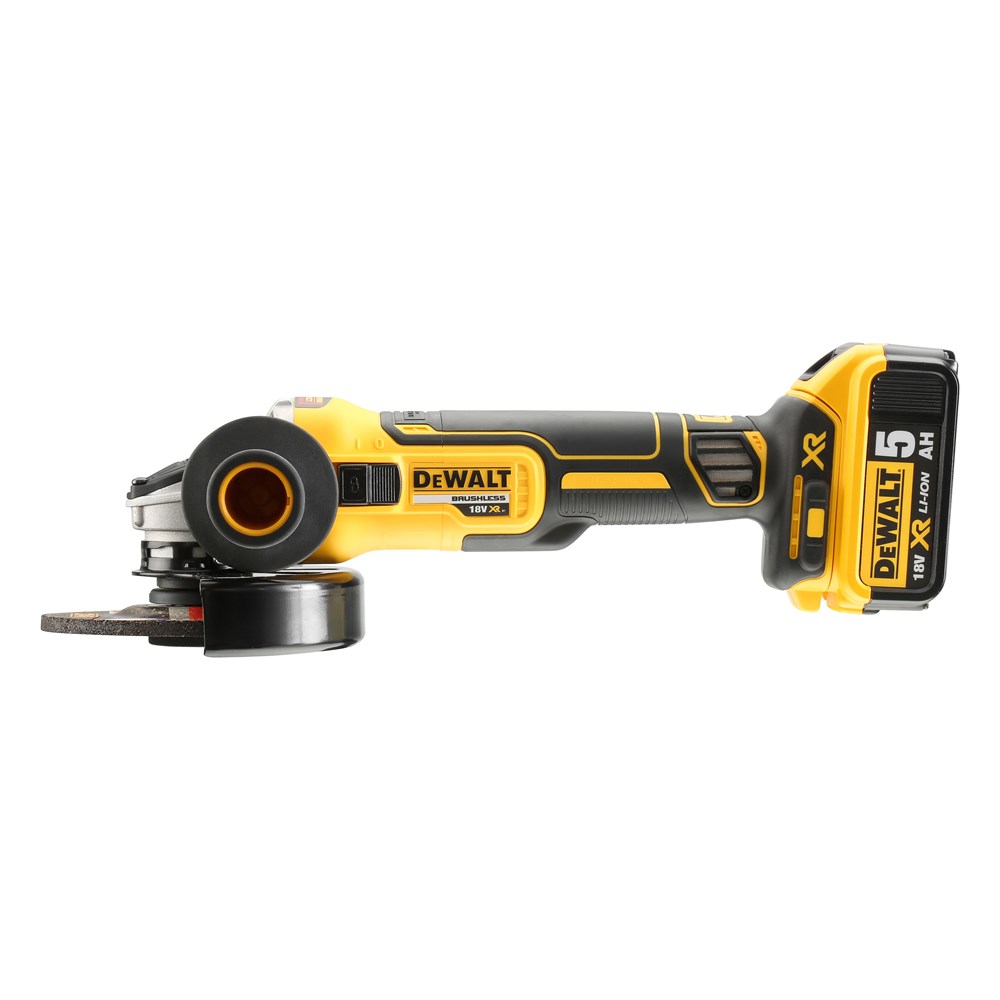 cassette Guinness Onderdrukken Dewalt haakse slijper DCG405P2-QW 18V 125mm brushless met schuifschakelaar,  2xaccu 5.0Ah in TSTAK | Polvo bv