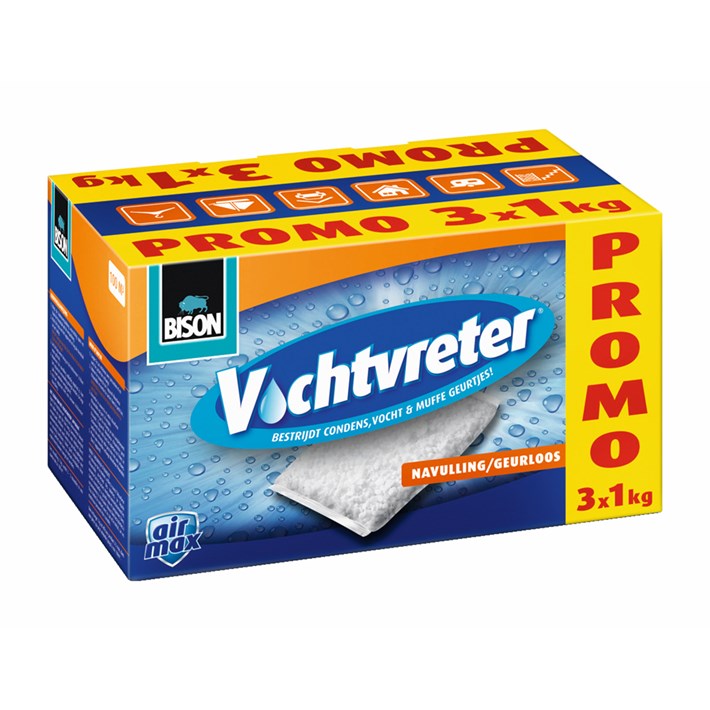 6307331 BS Vochtvreter® Refill Odorless Promopack 3x1kg NL/FR