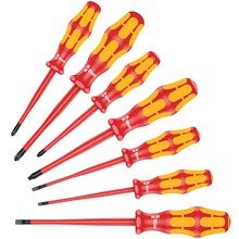 Schroevendraaierset met gereduceerde klingdiameter alsmede kleinere greepdiameters Schroevendraaierset met gereduceerde klingdiameter alsmede kleinere greepdiameters