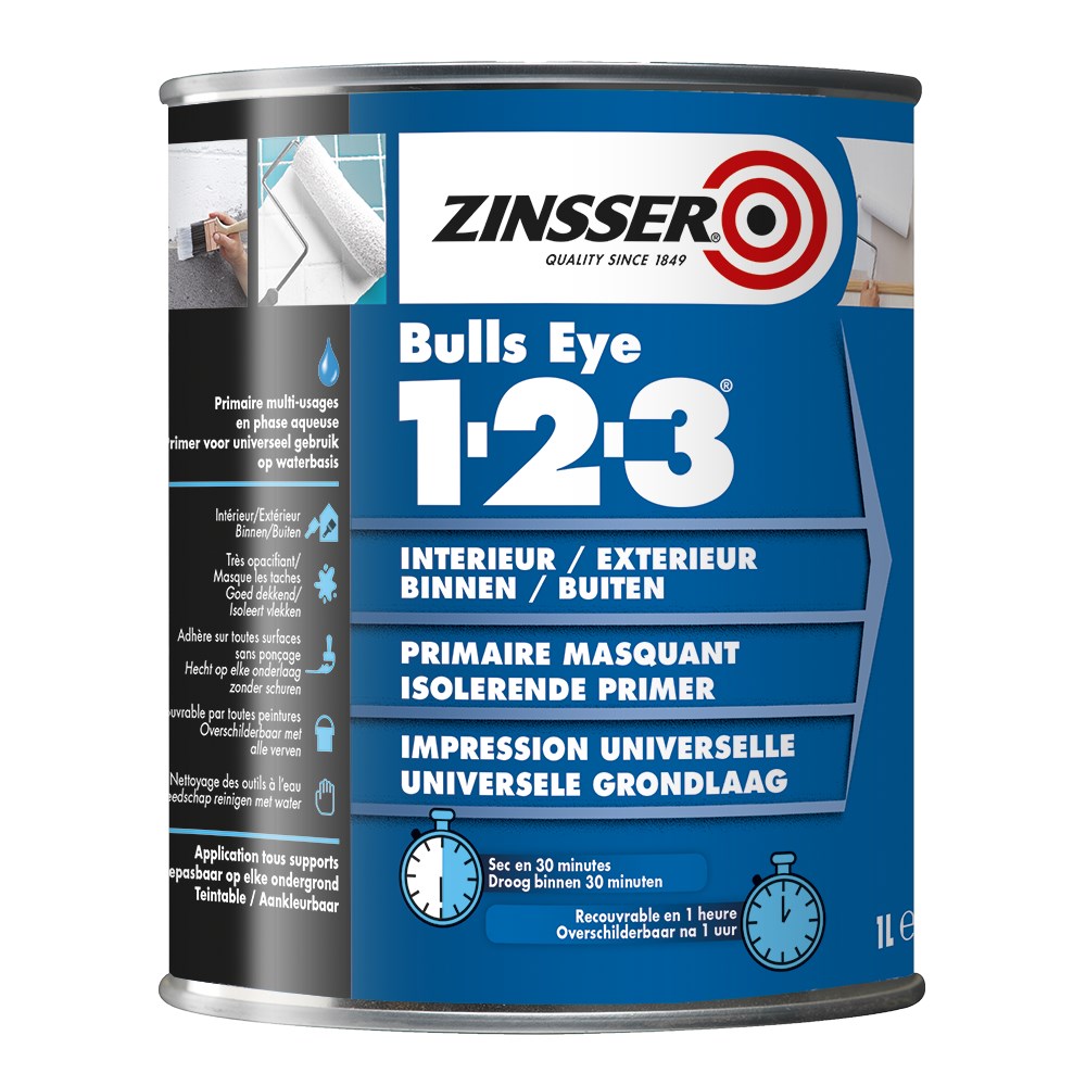 Afbeelding voor Zinsser Bulls Eye 123 Primer Blanc