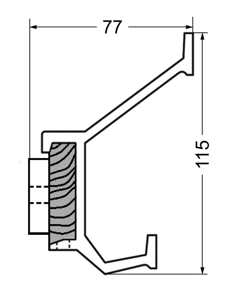 kapstok aluminium f1/eikenhout hermeta-2 kapstok aluminium f1/eikenhout hermeta-2