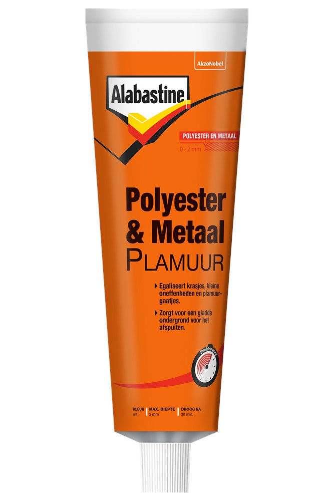 Alabastine polyester en metaal plamuur tube 125 milliliter (1)