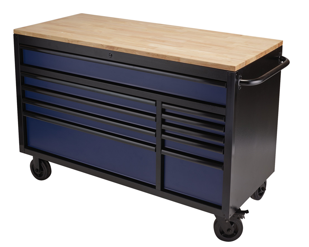 Bunker Workbench Roller Tool Cabinet (10 Drawers 56&quot; Blue)