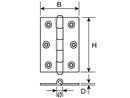 Dulimex Smalscharnier rechte hoeken vaste pen RVS 60x35 MM Smalscharnier.png