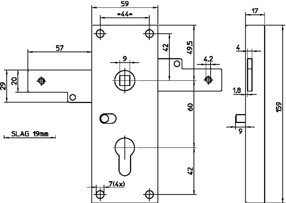 garagedeurslot opbouw pc nemef-3 garagedeurslot opbouw pc nemef-3