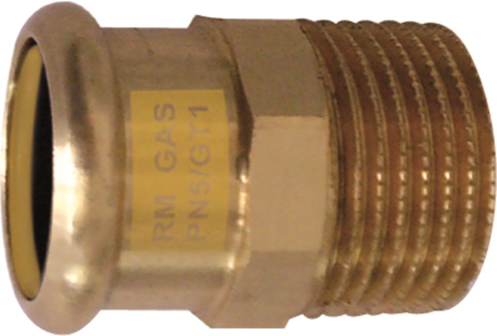 Puntstuk gas buitendraad x pers, koper