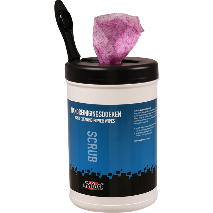 Handreinigingsdoeken met scrub Kelfort